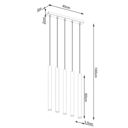 Hanglamp PASTELO 5L hout