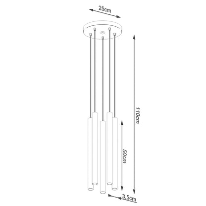 Hanglamp PASTELO 5P hout