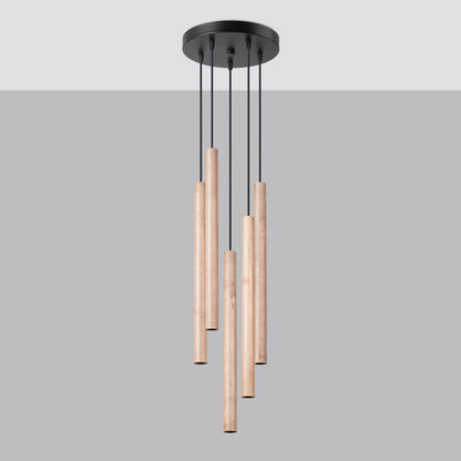 Hanglamp PASTELO 5P hout