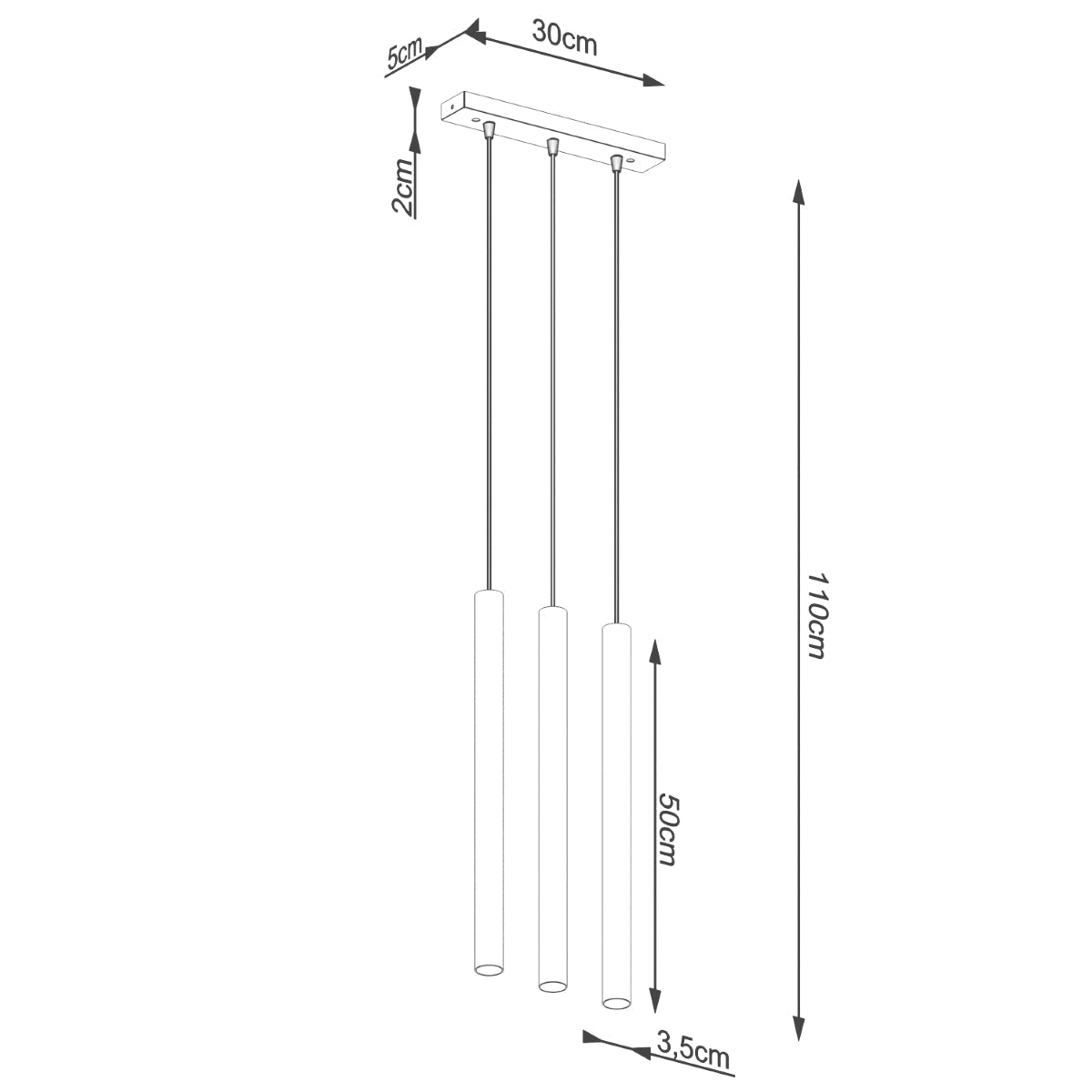 Hanglamp PASTELO 3L beton