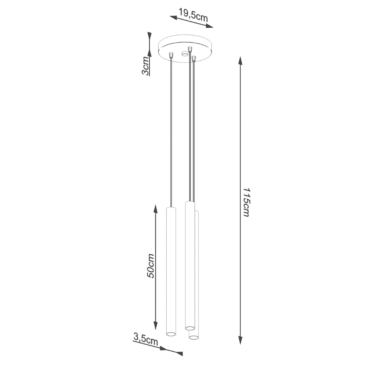 Hanglamp PASTELO 3P beton