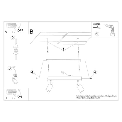 Plafondlamp VERDO 2 wit
