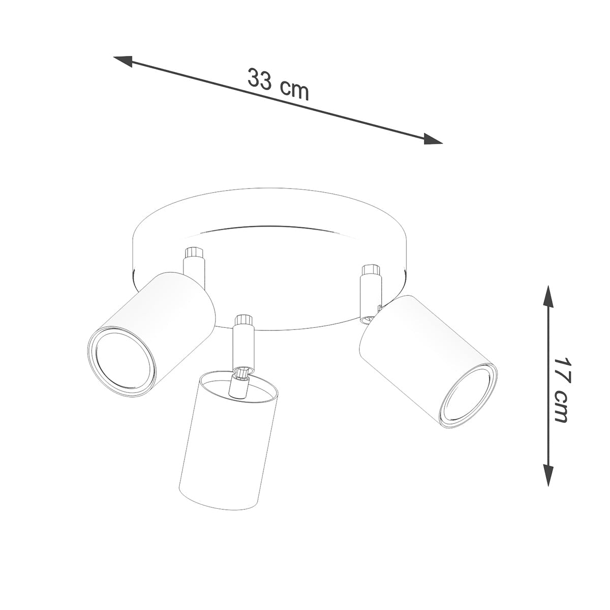 Plafondlamp VERDO 3P wit