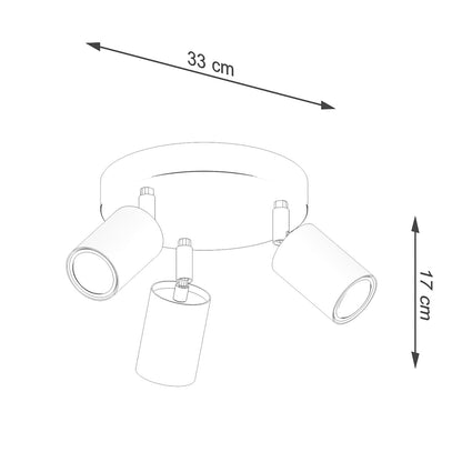 Plafondlamp VERDO 3P wit