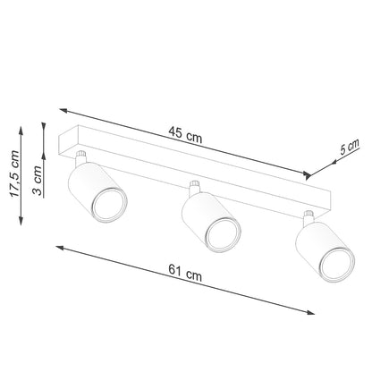 Plafondlamp VERDO 3L wit