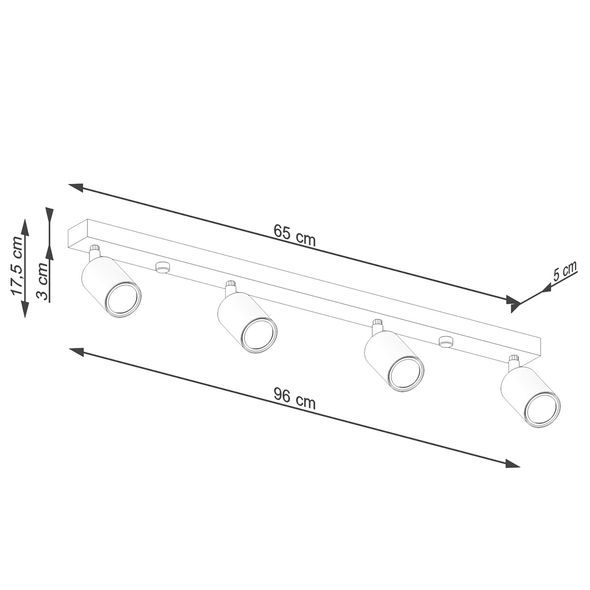 Plafondlamp VERDO 4 wit