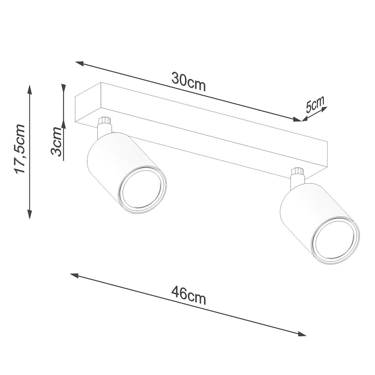 Plafondlamp VERDO 2 zwart