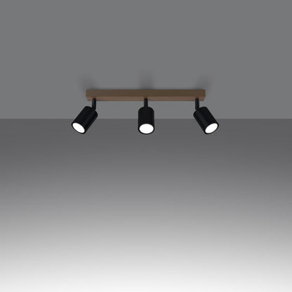 Plafondlamp VERDO 3L zwart