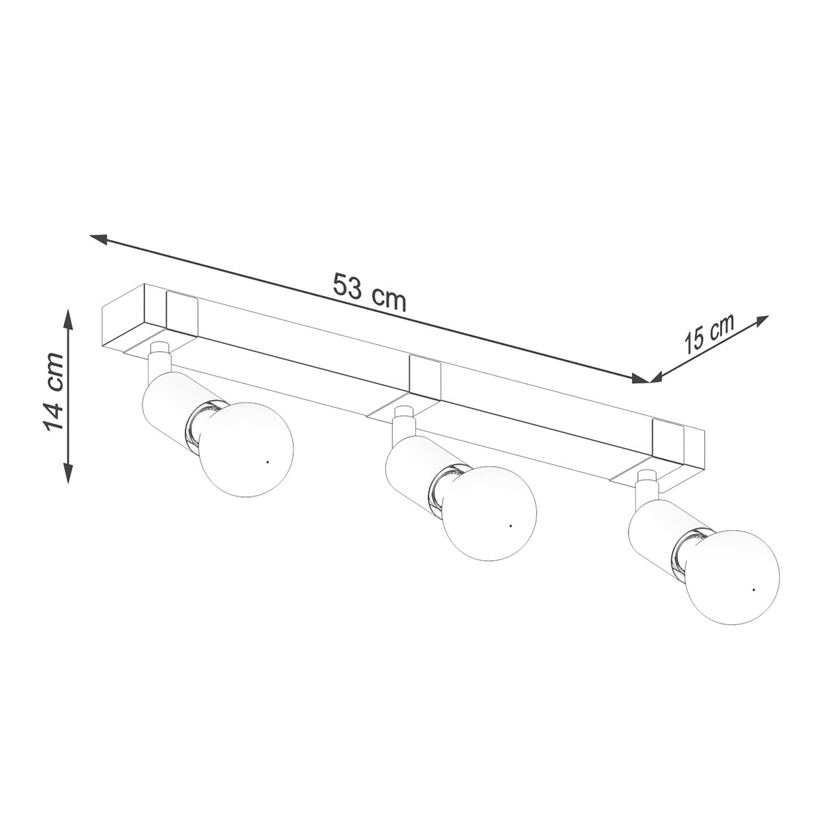 Plafondlamp ZUCA 3 zwart