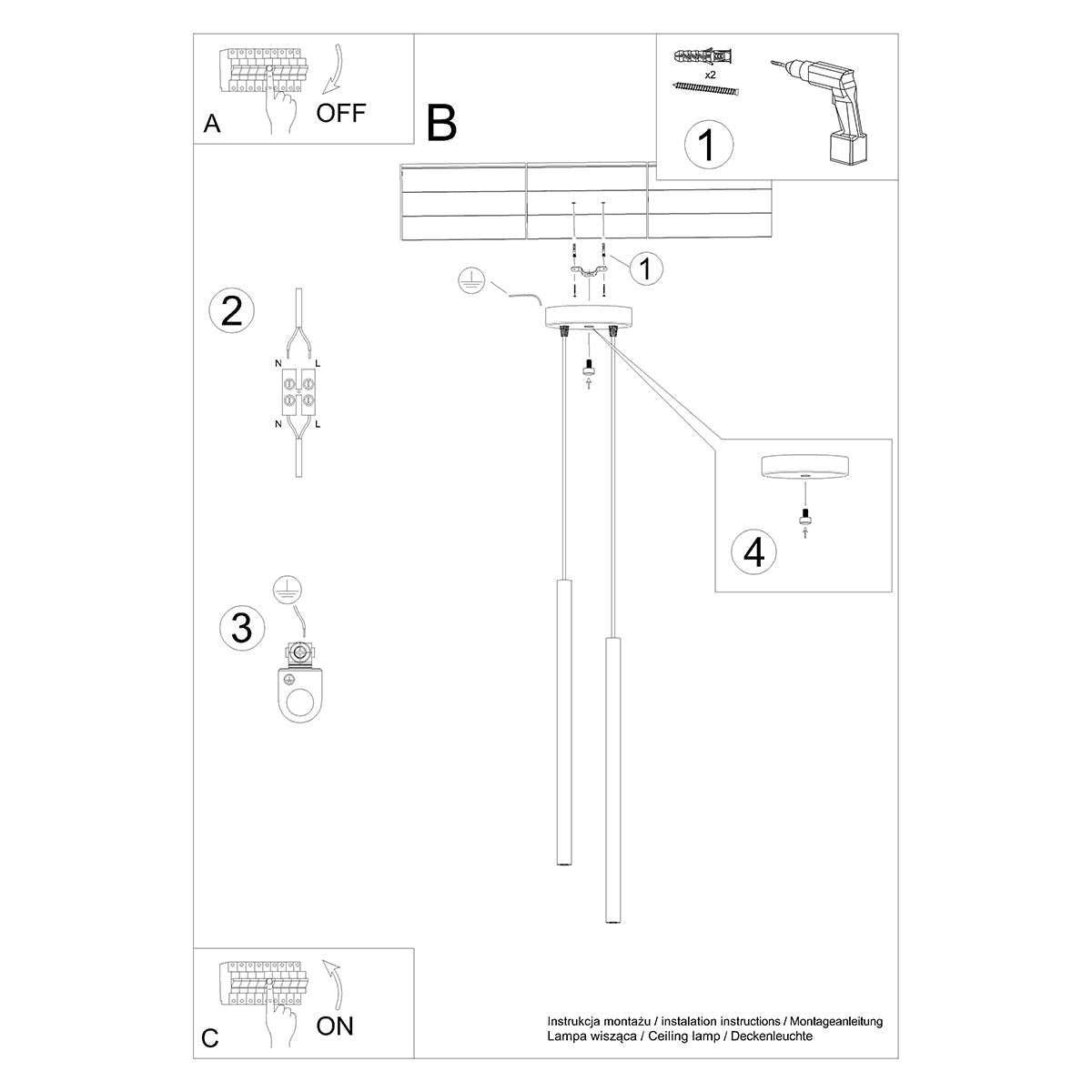 Hanglamp PASTELO 2 wit