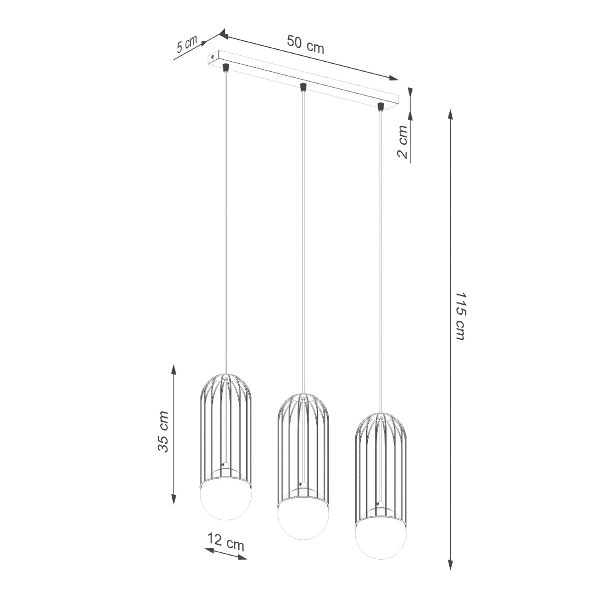Hanglamp BRINA 3L wit