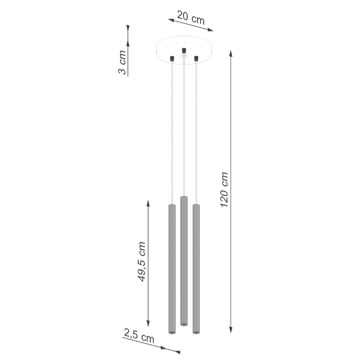 Hanglamp ARCHE 3P zwart