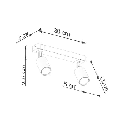 Plafondlamp FAGER 2 zwart