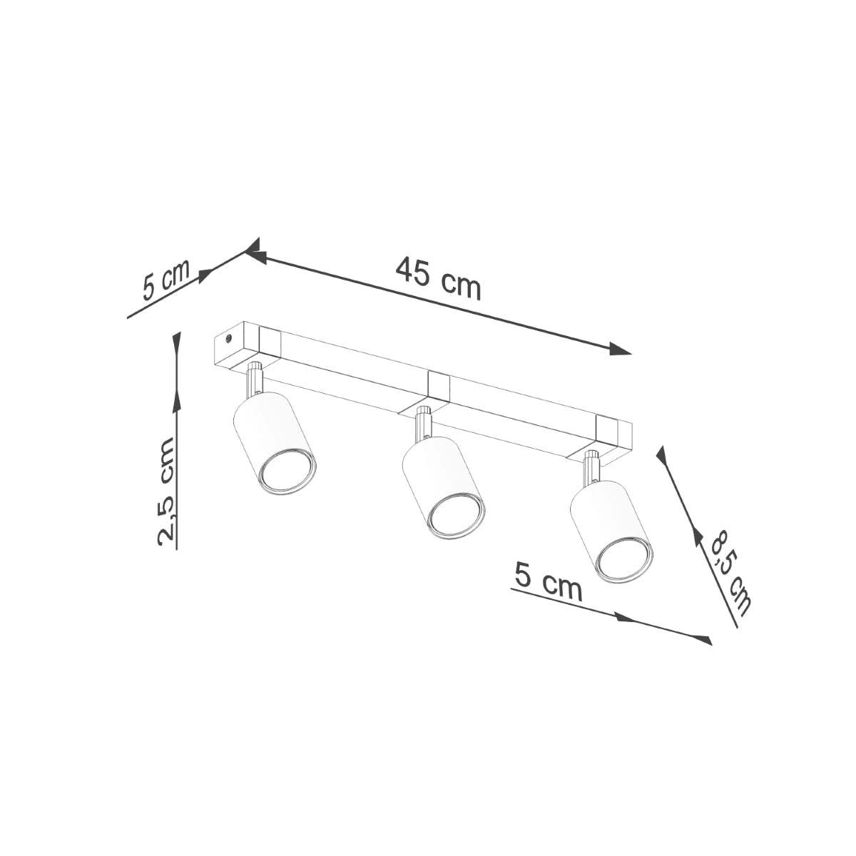 Plafondlamp FAGER 3 zwart