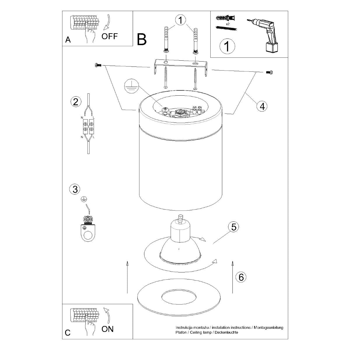 Plafondlamp RIF wit