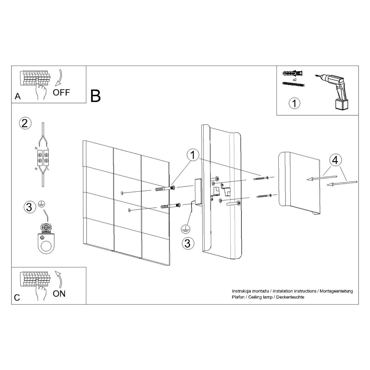 Wandlamp DURLIN wit