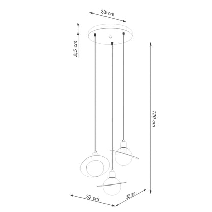 Hanglamp HYPERION 3P zwart