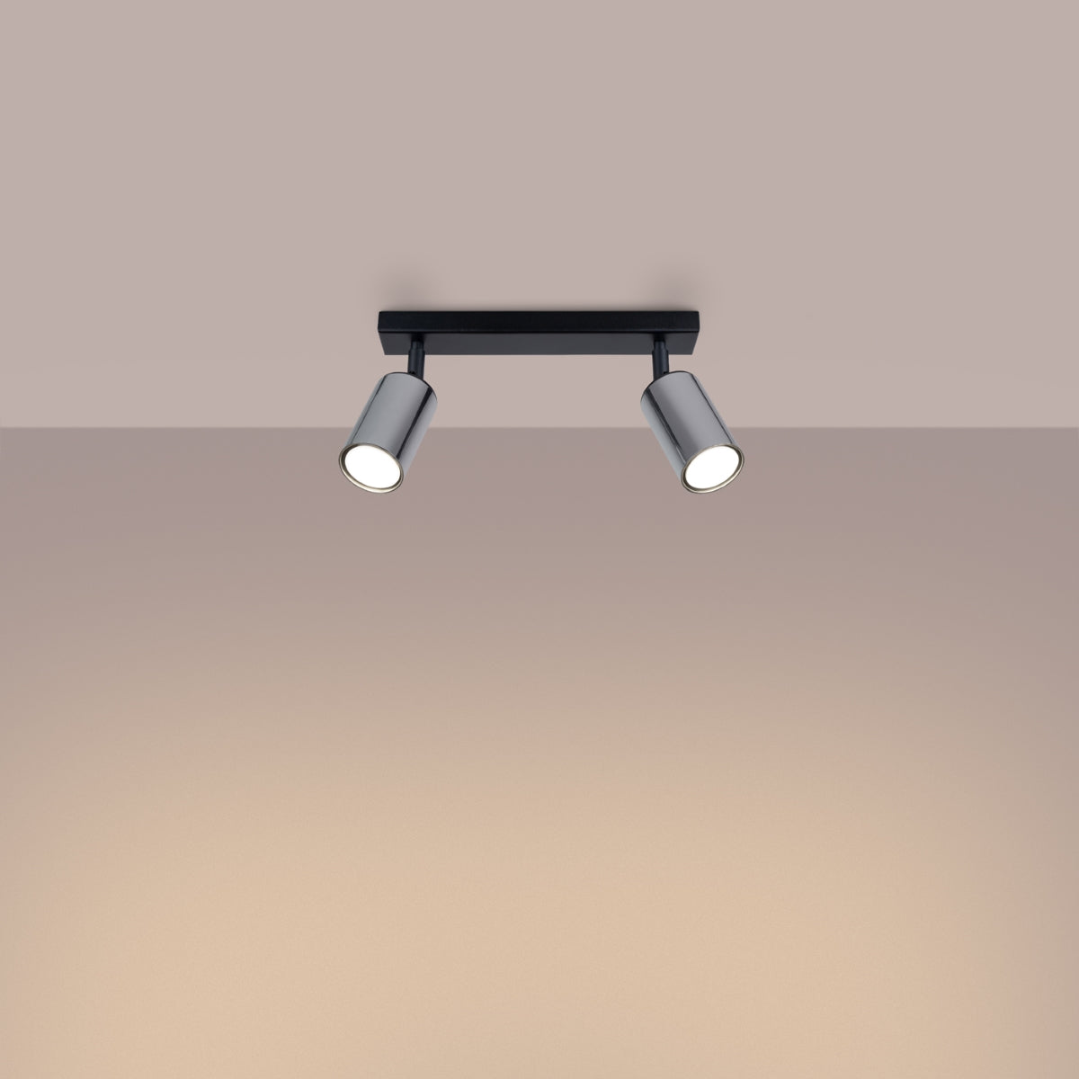 Plafondlamp WINX 2 zwart/chroom