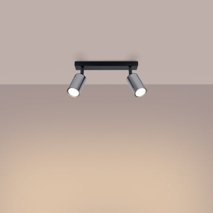 Plafondlamp WINX 2 zwart/chroom