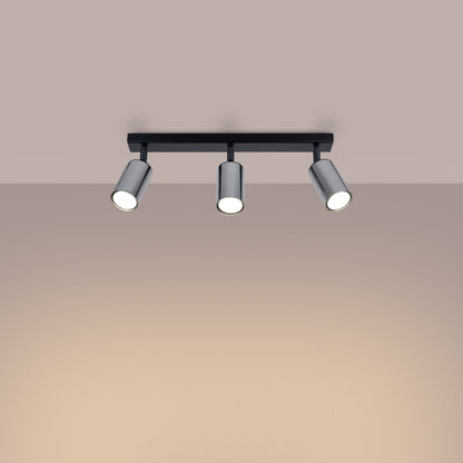 Plafondlamp WINX 3 zwart/chroom