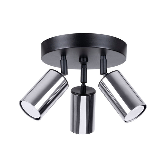 Plafondlamp WINX 3P zwart/chroom