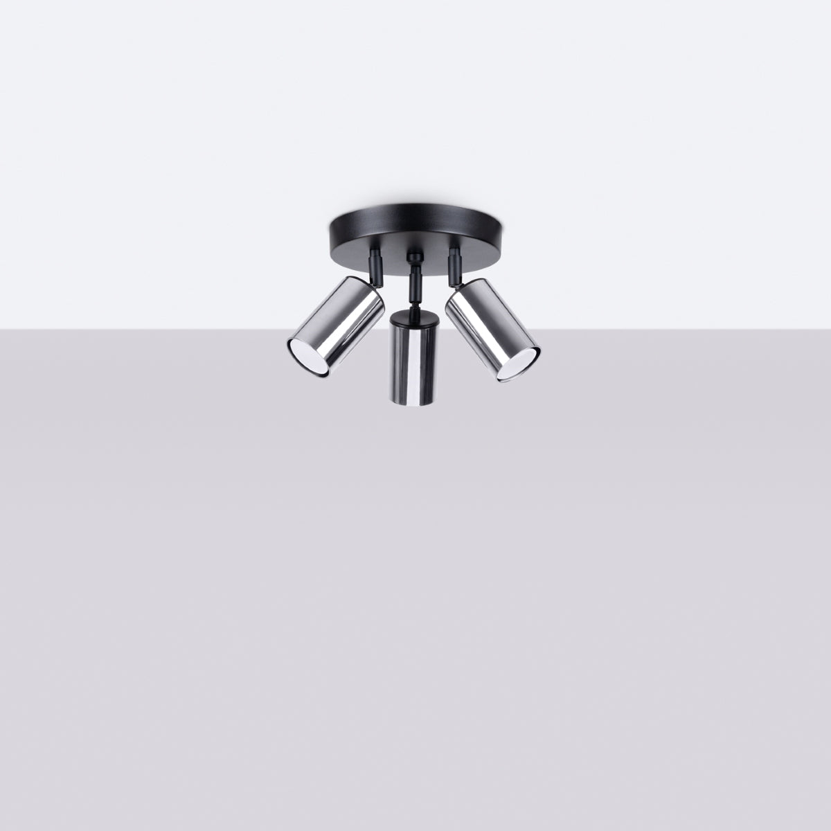 Plafondlamp WINX 3P zwart/chroom