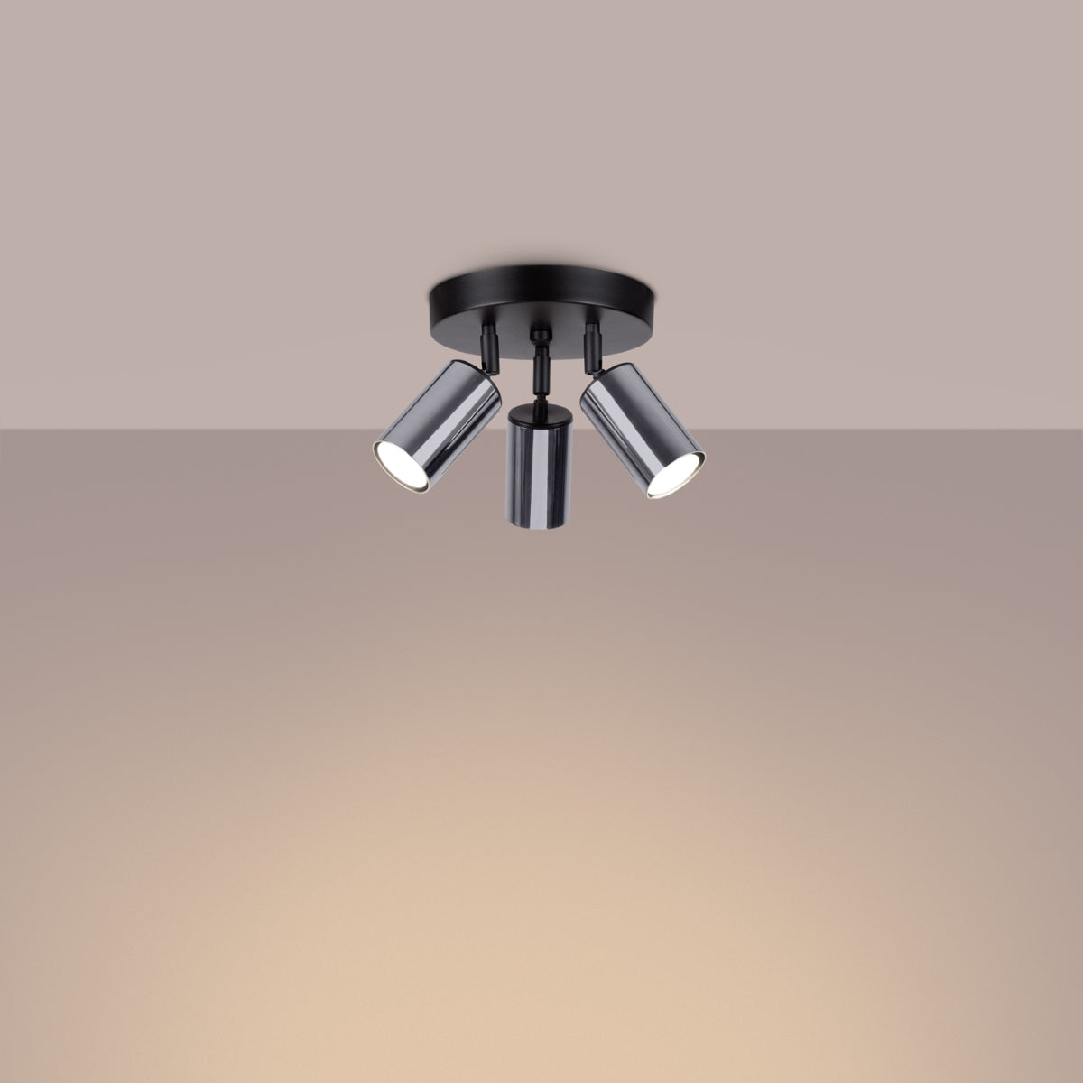 Plafondlamp WINX 3P zwart/chroom