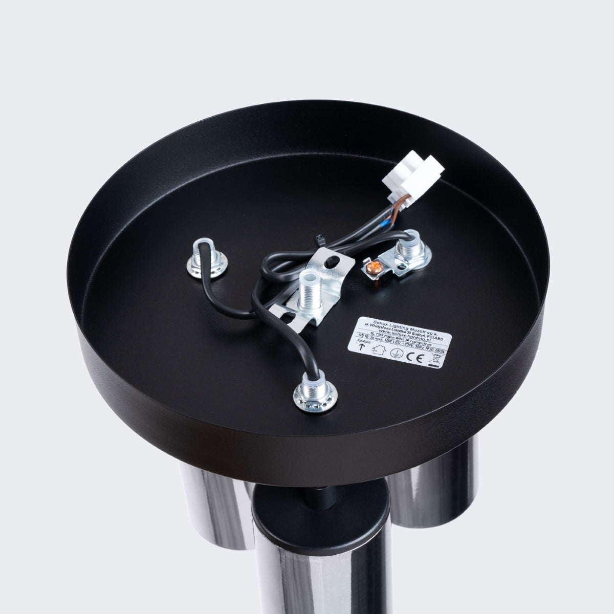 Plafondlamp WINX 3P zwart/chroom