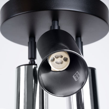 Plafondlamp WINX 3P zwart/chroom