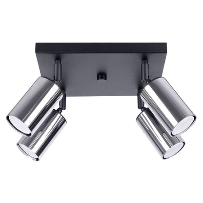 Plafondlamp WINX 4 zwart/chroom