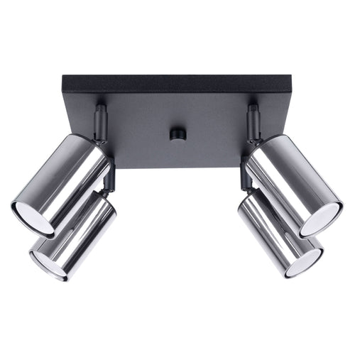 Plafondlamp WINX 4 zwart/chroom