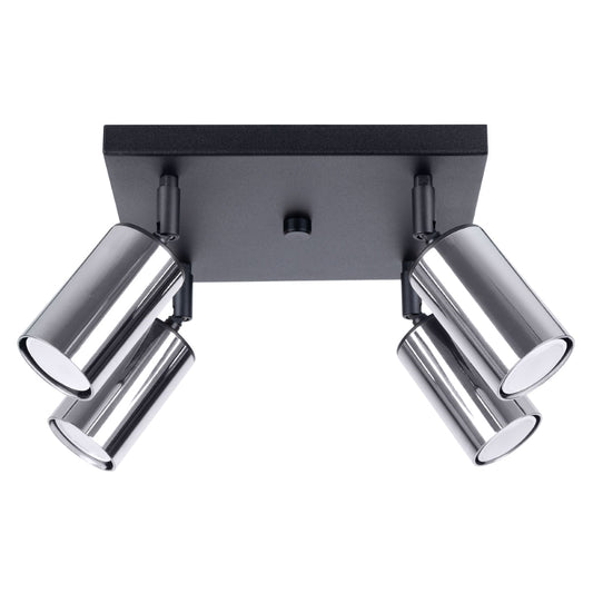 Plafondlamp WINX 4 zwart/chroom
