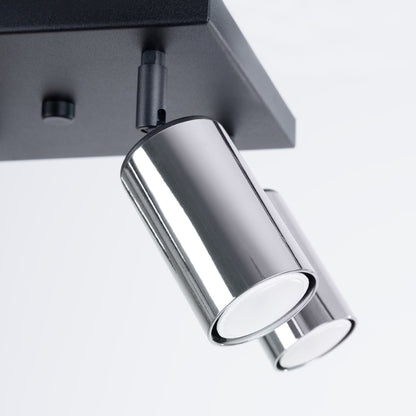 Plafondlamp WINX 4 zwart/chroom