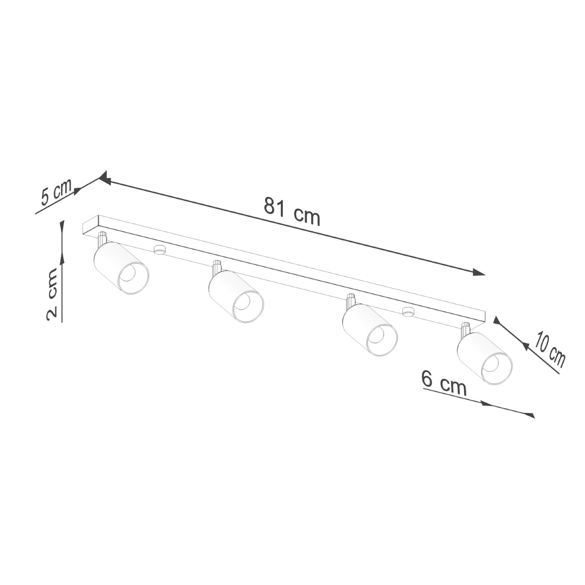 Plafondlamp WINX 4L zwart/chroom