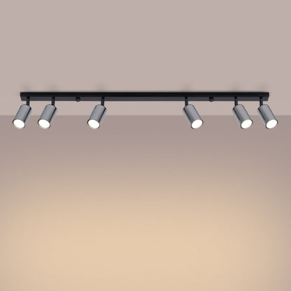 Plafondlamp WINX 6L zwart/chroom