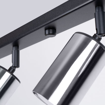 Plafondlamp WINX 6L zwart/chroom