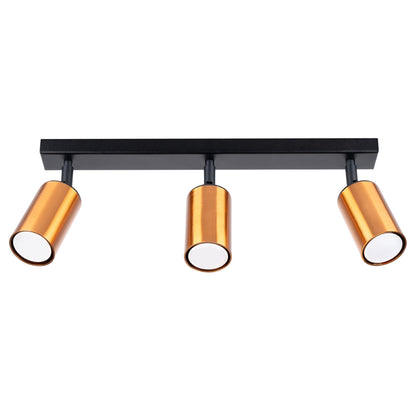 Plafondlamp WINX 3 zwart/cooper