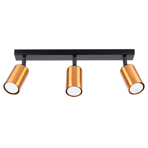 Plafondlamp WINX 3 zwart/cooper