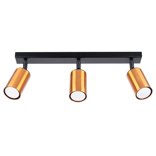 Plafondlamp WINX 3 zwart/cooper