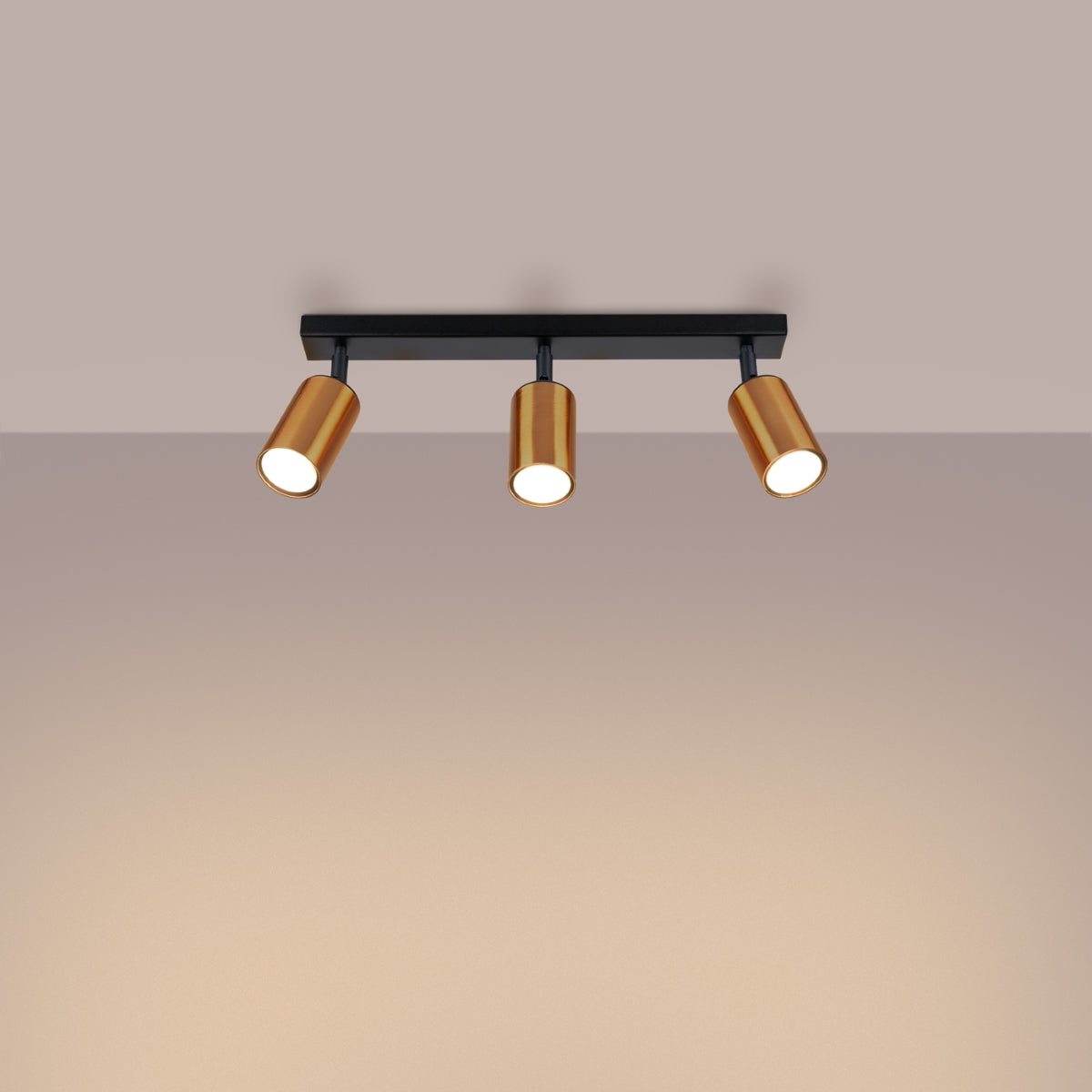 Plafondlamp WINX 3 zwart/cooper