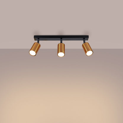 Plafondlamp WINX 3 zwart/cooper
