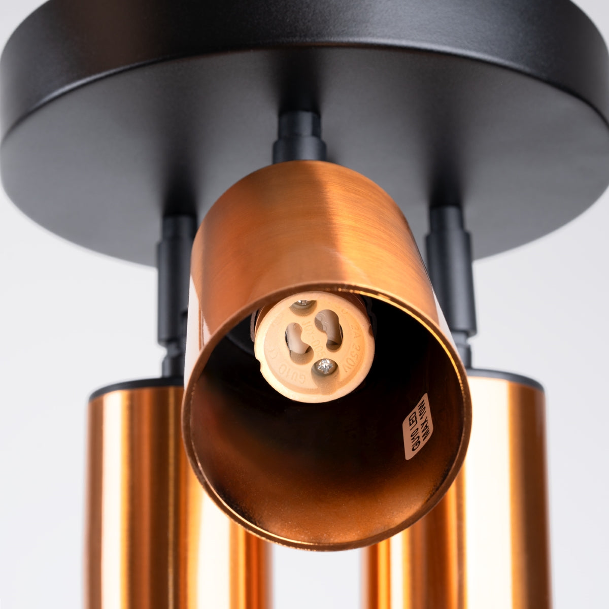 Plafondlamp WINX 3P zwart/cooper