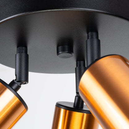 Plafondlamp WINX 3P zwart/cooper