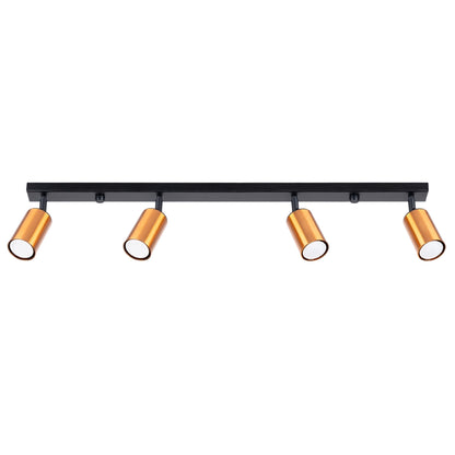 Plafondlamp WINX 4L zwart/cooper
