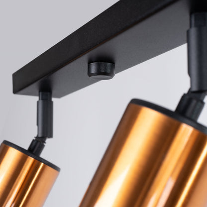Plafondlamp WINX 4L zwart/cooper