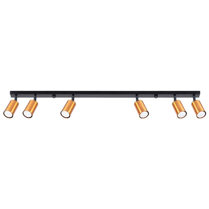 Plafondlamp WINX 6L zwart/cooper