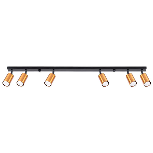 Plafondlamp WINX 6L zwart/cooper