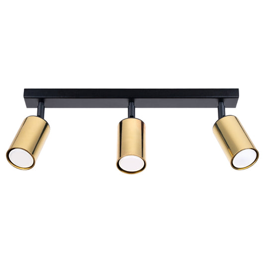 Plafondlamp WINX 3 zwart/cooper