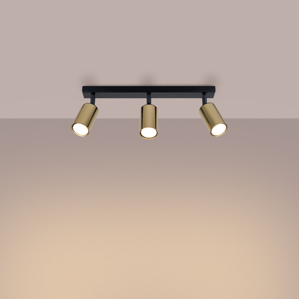Plafondlamp WINX 3 zwart/cooper