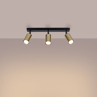 Plafondlamp WINX 3 zwart/cooper